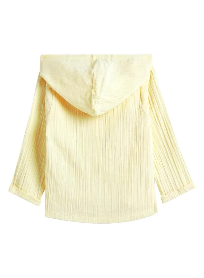 ديركجي قميص قطني بنقشة وياقة هودي